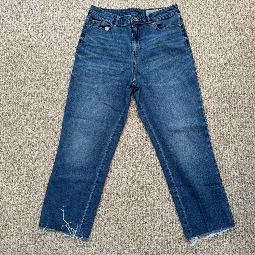 Vero Moda Womens Blue Mid Rise Denim‎ Hem Fringe Jeans 29x24